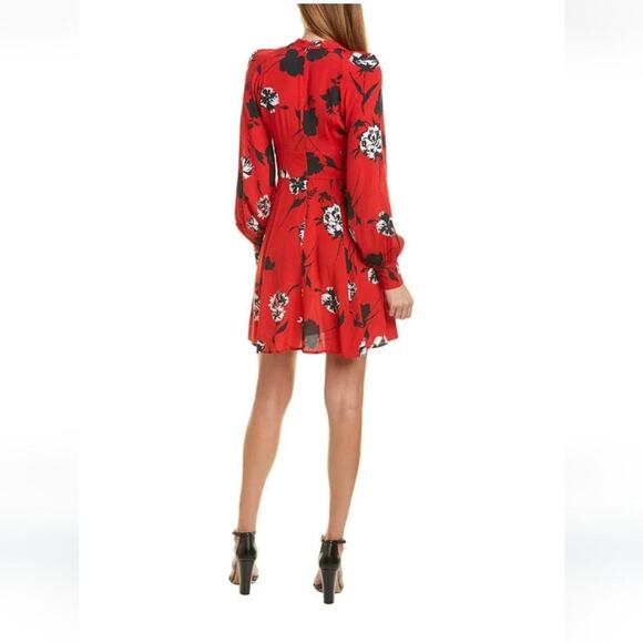 Yumi Kim NWT Shore Thing Tango Red Black Floral Mini Plunge Dress XS MSRP $238 - Picture 13 of 14